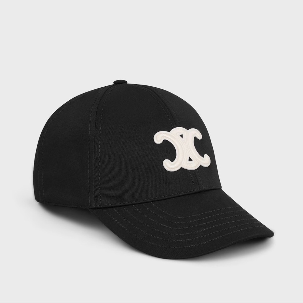 Celine Black Cap with White Logo
